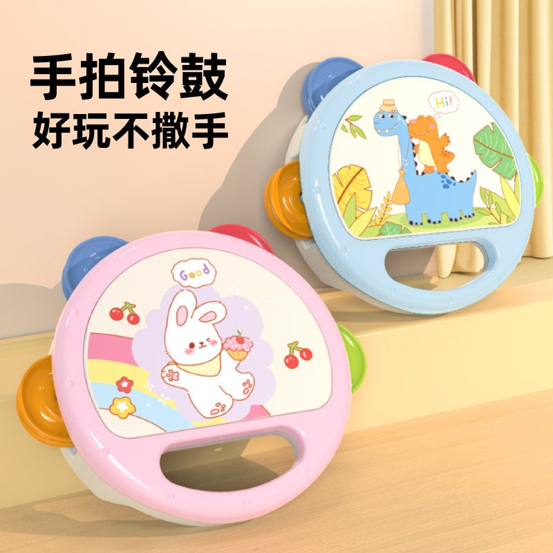 Baby Rattle Hand Tambourine Toy 0-3 Years Old Baby Rattle Drum Soft Rubber Rattle Drum Early Education Musical Instrument Group - Image 2
